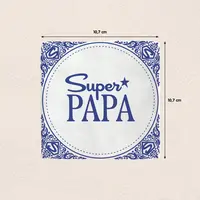 Plenty Gifts tegeltje keramiek super papa 10x10cm blauw, wit - afbeelding 2