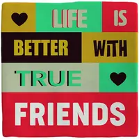 Plenty Gifts tegeltje keramiek true friends 10x10cm multi - afbeelding 1