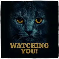 Plenty Gifts tegeltje keramiek watching you 10x10cm zwart - afbeelding 1