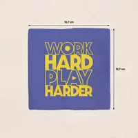 Plenty Gifts tegeltje keramiek work hard play harder 10x10cm blauw - afbeelding 2