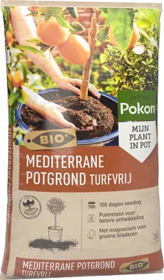Pokon Bio Mediterrane Potgrond Turfvrij 30L (RHP) - afbeelding 2
