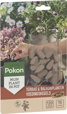 Pokon Bio Terras & Balkon Planten Voedingskegels 15 stuks - afbeelding 2