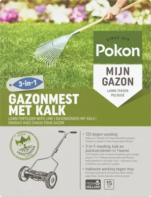 Pokon Gazonmest met Kalk 1kg voor 15m² - afbeelding 1