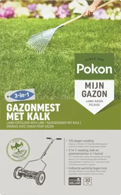 Pokon Gazonmest met Kalk 2kg voor 30m² - afbeelding 1