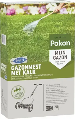 Pokon Gazonmest met Kalk 2kg voor 30m² - afbeelding 2