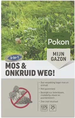 Pokon Mos en Onkruid Weg! 3-in-1 voor 25m² - afbeelding 2