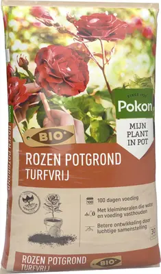 Pokon potgrond rozen bio turfvrij 30l - afbeelding 2
