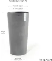 Pot amsterdam high d76cm grijs - afbeelding 7