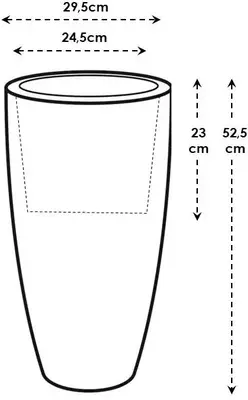 Pot pc june round d30h53cm linnenwt - afbeelding 4