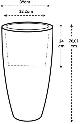 Pot pc june round d40h70cm linnenwt - afbeelding 4