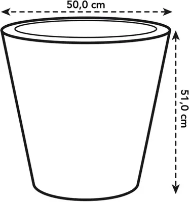 Pot pure straight d50cm linnen wit - afbeelding 3