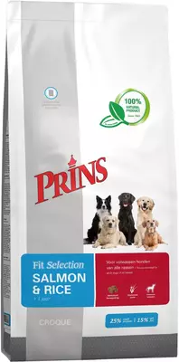 Prins Fit Selection Dog Volledige krokante brokvoeding hond Salmon&Rice 2Kg