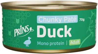 Prins kattenvoeding Wet food Duck Chunky Paté 70g