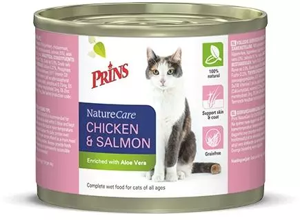 Prins NatureCare Cat Volledige natvoeding kat Chicken&Salmon 200 gram