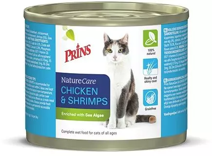Prins NatureCare Cat Volledige natvoeding kat Chicken&Shrimps 200 gram