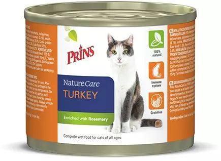 Prins NatureCare Cat Volledige natvoeding kat Turkey 200 gram