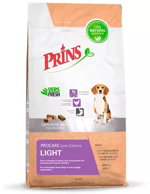 Prins ProCare Volledige geperste brokvoeding hond Light Low Calorie 3Kg