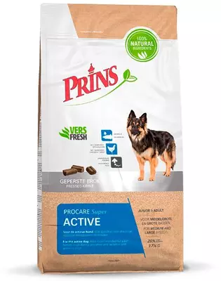 Prins ProCare Volledige geperste brokvoeding hond Super Active 3Kg