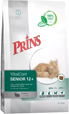 Prins VitalCare Volledige krokante brokvoeding kat Senior 12+ 1,5Kg