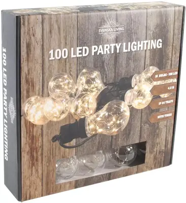 Partylight x10 100warmled ip44 timer  3m 450cm