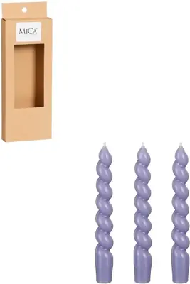 Twist dinerkaars blauw glazed 3 stuks - h18,5xd2,4cm