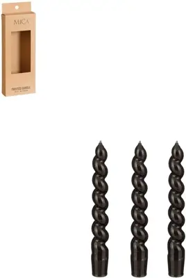 Twist dinerkaars zwart glaze 3 stuks - h18,5xd2,4cm