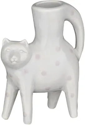 Kandelaar kat l.paars - l9,5xb4,5xh10cm