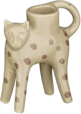 Kandelaar kat bruin - l9,5xb4,5xh10cm