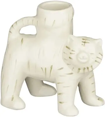 Kandelaar tijger creme - l9,5xb4,5xh10cm