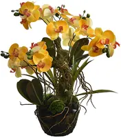 Pure Royal kunstplant orchidee 68cm geel - afbeelding 1