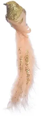 Pure Royal kunststof kerst ornament vogel op clip 0cm goud