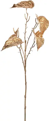 Pure Royal kunsttak anthurium 66cm goud - afbeelding 1