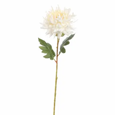 Pure Royal kunsttak grote chrysant 76cm crème - afbeelding 1