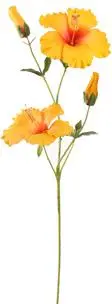 Pure Royal kunsttak hibiscus 75cm geel - afbeelding 1