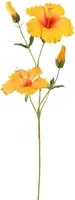 Pure Royal kunsttak hibiscus 75cm geel - afbeelding 1