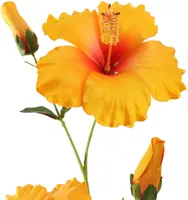 Pure Royal kunsttak hibiscus 75cm geel - afbeelding 2