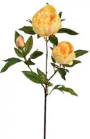 Pure Royal kunsttak pioen 70cm geel - afbeelding 1