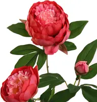 Pure Royal kunsttak pioen tak 70cm koraal - afbeelding 2