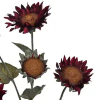 Pure Royal kunsttak zonnebloem 76cm bordeaux - afbeelding 2