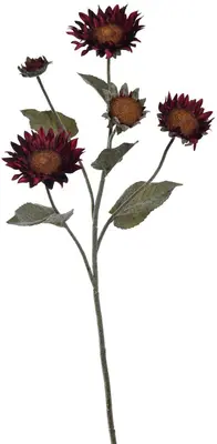 Pure Royal kunsttak zonnebloem 76cm bordeaux - afbeelding 1
