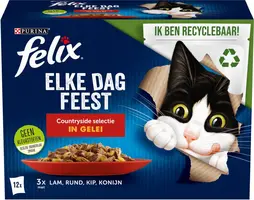 PURINA® FELIX Elke Dag Feest Countryside Selectie in Gelei recyclable pouch 12x85g Multipack - afbeelding 1