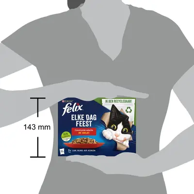 PURINA® FELIX Elke Dag Feest Countryside Selectie in Gelei recyclable pouch 12x85g Multipack - afbeelding 2