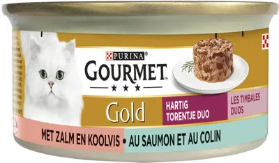 PURINA® Gourmet Gold Hartig Torentje DUO Zalm Koolvis 85g - afbeelding 5