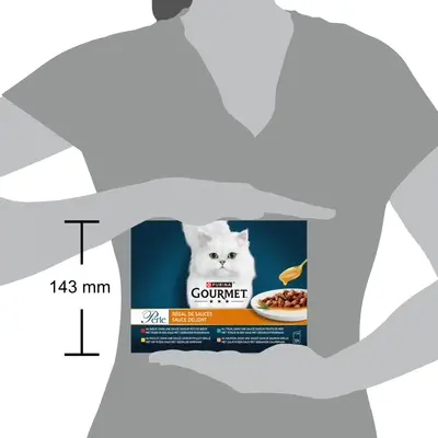 PURINA GOURMET Perle Sauce Delight, volledig nat diervoeder voor volwassen kattten, met tonijn in een saus met zeevruchtensmaak, 85g zakje - afbeelding 3