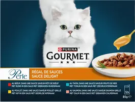 PURINA GOURMET Perle Sauce Delight, volledig nat diervoeder voor volwassen kattten, met tonijn in een saus met zeevruchtensmaak, 85g zakje - afbeelding 5