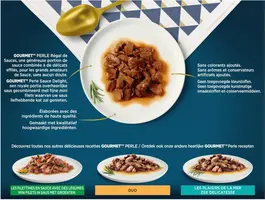 PURINA GOURMET Perle Sauce Delight, volledig nat diervoeder voor volwassen kattten, met tonijn in een saus met zeevruchtensmaak, 85g zakje - afbeelding 4