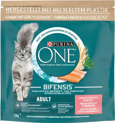 Purina One Adult kattenvoer zalm 1,5kg - afbeelding 1