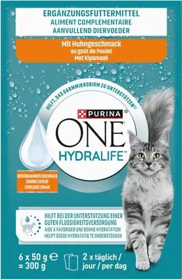 PURINA ONE Hydralife aanvullend kattenvoer met Kipsmaak 6x50g - afbeelding 2