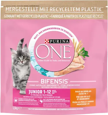 Purina One junior kattenvoer kip & rijst 1,5kg - afbeelding 1