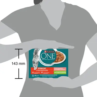 PURINA ONE Sterilcat Fijne Malse Reepjes in Saus met Zalm, Kalkoen kattenvoer 8x85g - afbeelding 3